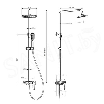 Душевая стойка Boheme Venturo 388 золото