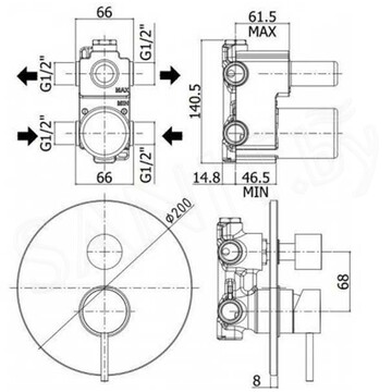 Смеситель встраиваемый Paffoni Light LIG018HG (2 функции)