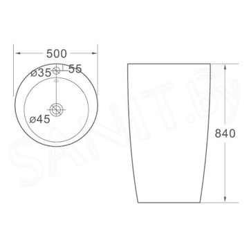 Умывальник SantiLine SL-4004C напольный