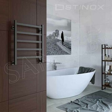 Полотенцесушитель Stinox Prestige нижнее подключение черный матовый