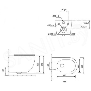 Подвесной унитаз SantiLine SL-5002MM