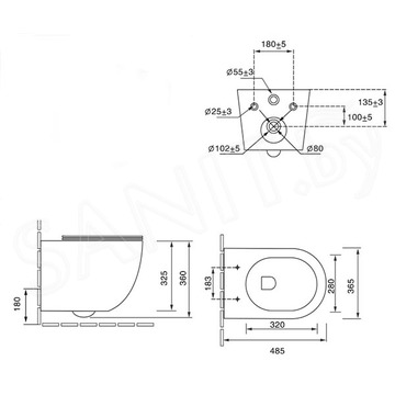 Подвесной унитаз SantiLine SL-5005MRB