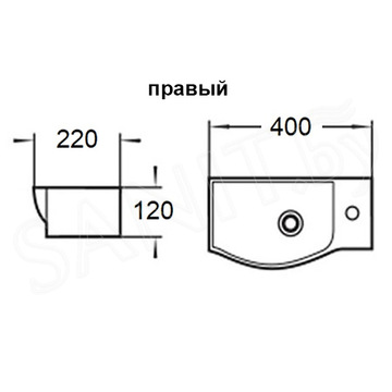 Умывальник WeltWasser WW Aisbach 7940 GL-WT R