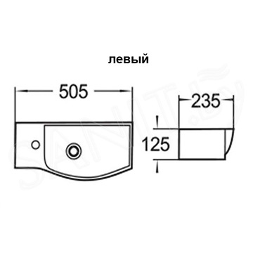 Умывальник WeltWasser WW Aisbach 7950 GL-WT L