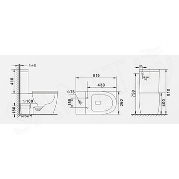 Напольный унитаз Gid Tr2177BM / Tr2177BL с сиденьем Soft Close