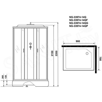 Душевая кабина Niagara Classic NG-33974-14QP / NG-33984-14QP / NG-33084-14QP