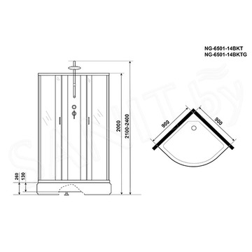 Душевая кабина Niagara Classic NG-6501-14BKTG