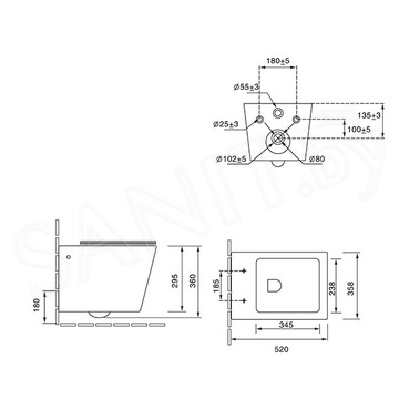 Подвесной унитаз SantiLine SL-5007MR