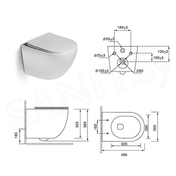Подвесной унитаз SantiLine SL-5005