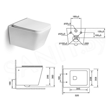 Подвесной унитаз SantiLine SL-5007