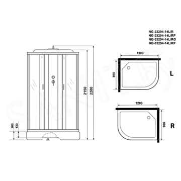 Душевая кабина Niagara Classic NG-33294-14G / NG-33394-14G