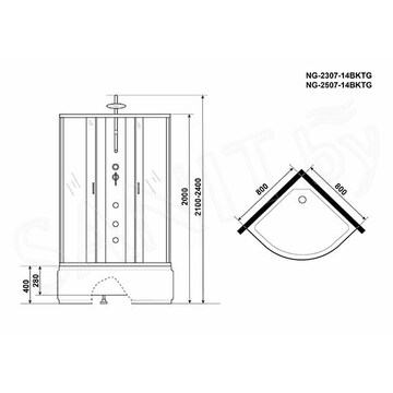 Душевая кабина Niagara Classic NG-2307-14BKTG / NG-2308-14BKTG / NG-2309-14BKTG