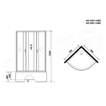 Душевая кабина Niagara Classic NG-2307-14BK / NG-2308-14BK / NG-2309-14BK