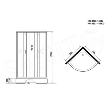 Душевая кабина Niagara Classic NG-3503-14BKG / NG-3501-14BKG / NG-3502-14BKG