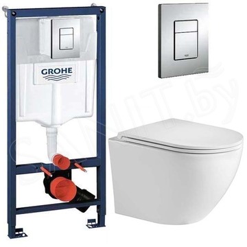 Комплект инсталляции Grohe Rapid SL 38772001 с подвесным унитазом WeltWasser Merzbach 041 GL-WT