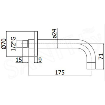 Излив для ванны Paffoni Light ZBOC139BO