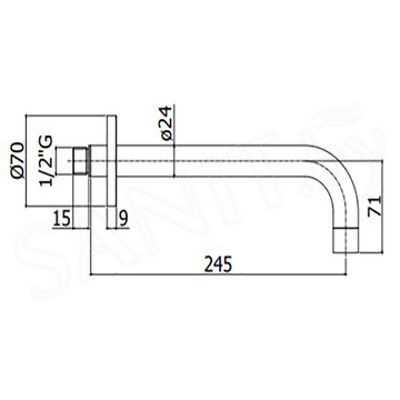 Излив для ванны Paffoni Light ZBOC141CR