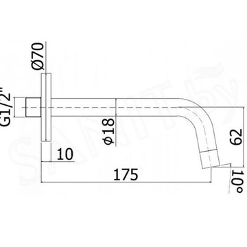 Излив для ванны Paffoni Light ZBOC045NO