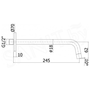 Излив для ванны Paffoni Light ZBOC046CR