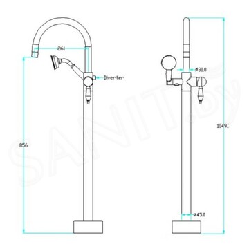 Смеситель для ванны Boheme Medici Ripresa 309 напольный