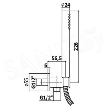 Шланговое подключение с лейкой Paffoni Master ZDUP094HG / ZDUP094HGSP