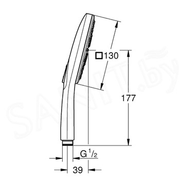 Душевая лейка Grohe Rainshower SmartActive 130 Cube 26550000