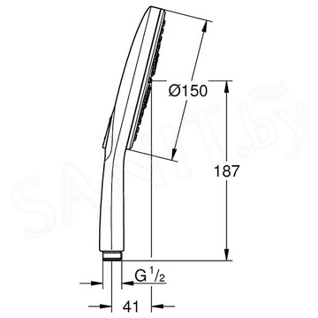 Душевая лейка Grohe Rainshower SmartActive 150 26554LS0