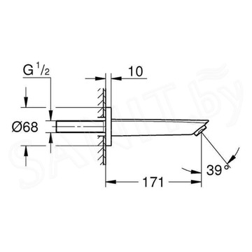 Излив для ванны Grohe Eurosmart 13448003