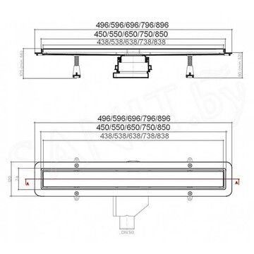 Душевой трап Pestan Confluo Primo Compact Line 450 / 550 / 650 / 750 / 850