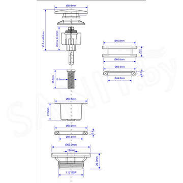 Донный клапан McAlpine CWP60MB Click Clack