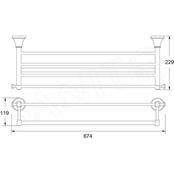 Полка для полотенец с держателем Rose RG1908E