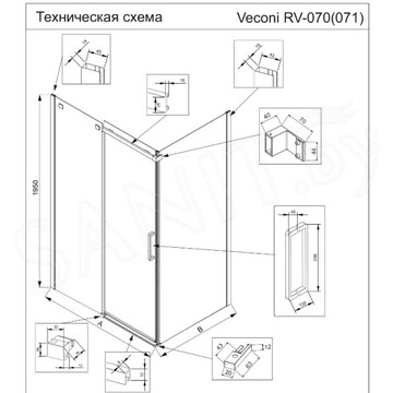 Душевой уголок Veconi Rovigo RV-070GR 140