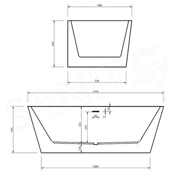 Акриловая ванна Abber AB9216-1.7R