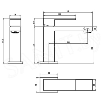 Смеситель для умывальника Boheme Qubic Matt Black 471-B