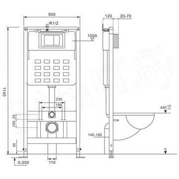 Инсталляция для подвесного унитаза Abber AC0105