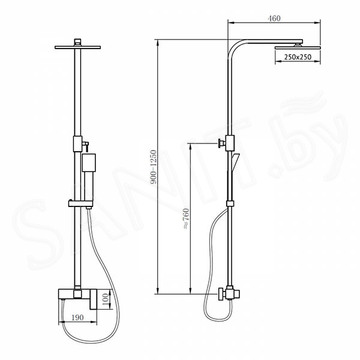 Душевая стойка Abber Daheim AF8220G