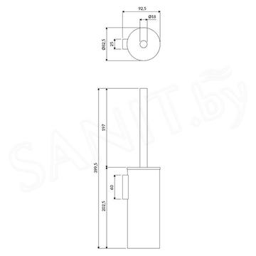 Ершик для унитаза Omnires Modern Project MP60621AT