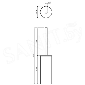 Ершик для унитаза Omnires Modern Project  MP60622GL / MP60622GLB