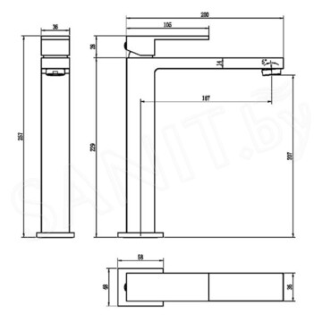 Смеситель для умывальника Boheme Qubic Matt Black 472-B