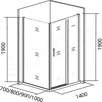 Душевой уголок Good Door Cofe WTW+SP 140 профиль хром