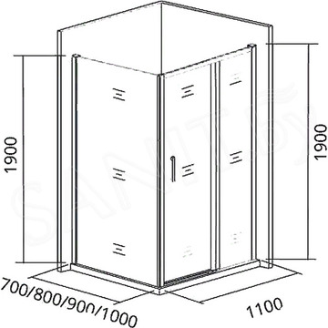 Душевой уголок Good Door Cofe WTW+SP 110 профиль черный