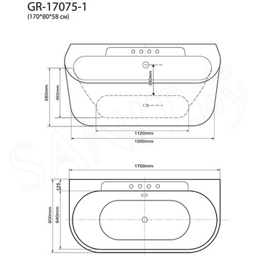 Акриловая ванна Grossman GR-17075-1