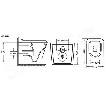 Подвесной унитаз Grossman GR-4441BMS безободковый с крышкой Soft Close