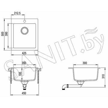 Кухонная мойка AquaSanita Simplex SQS 100