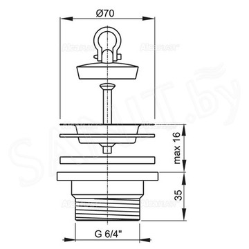 Донный клапан для мойки Alcaplast A33