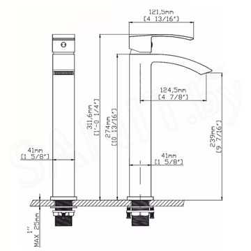 Смеситель для умывальника Gid Victoria L120-CH-D