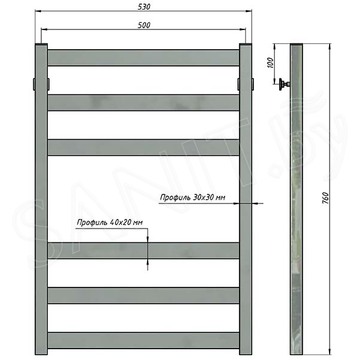 Полотенцесушитель Stinox Verona боковое подключение черный матовый