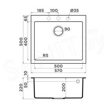 Кухонная мойка Omoikiri Bosen 57A