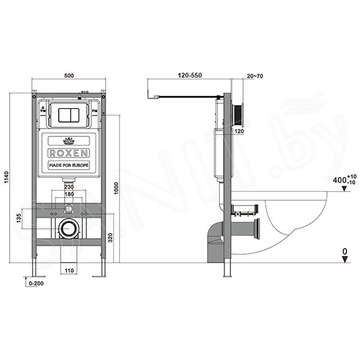 Комплект инсталляции 6 в 1 Roxen StounFix Dual Fresh 582388 с аромадозатором