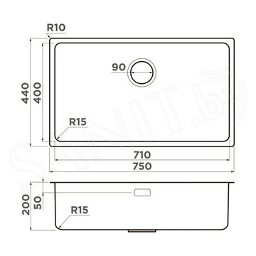 Кухонная мойка Omoikiri Tadzava 75-U/I-IN Ultra 15